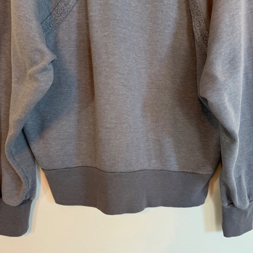 Free People Movement V-Neck Hoodie Blue Gray Fleece Relaxed Lounge Athleisure M - Picture 7 of 13